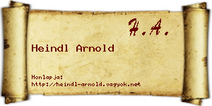 Heindl Arnold névjegykártya
